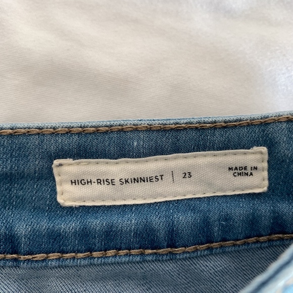 PacSun High Rise Denim Skinny Jeans Size 23 - Light Wash Blue - Picture 5 of 6